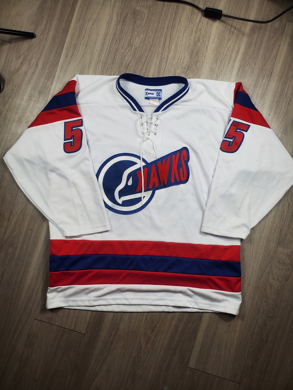 Vintage Kobe Hawks Hockey Jersey Lace Up #55 Adult Large